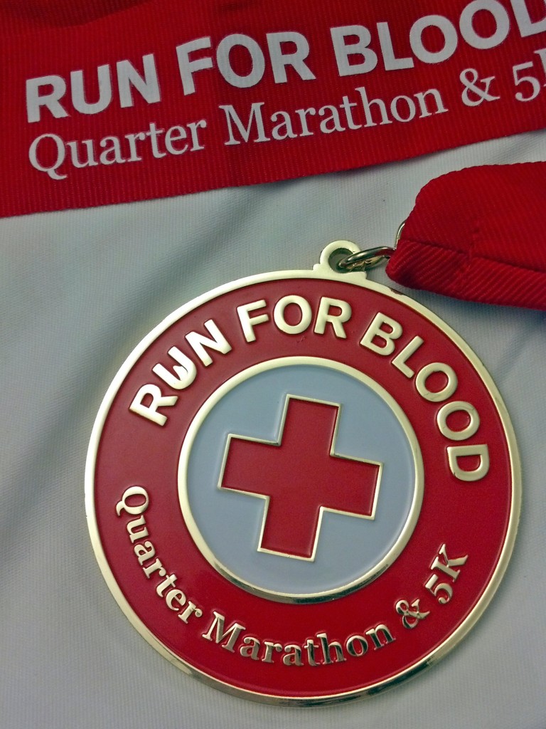 Run For Blood Quarter Marathon medal