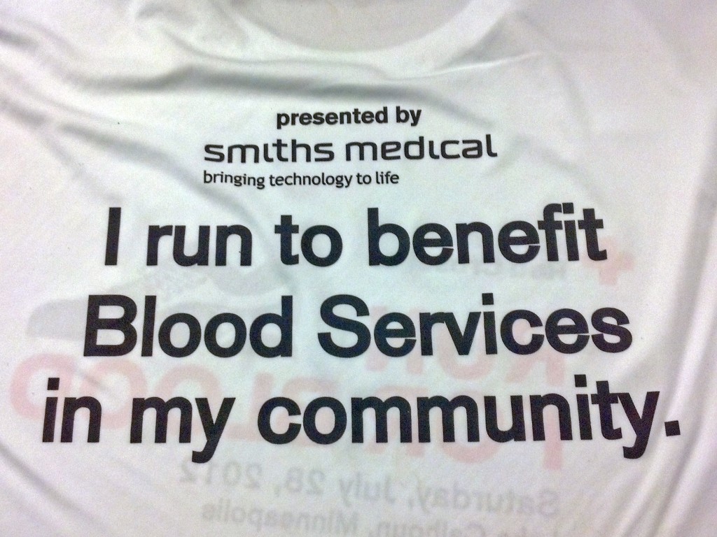 Run For Blood Quarter Marathon shirt back