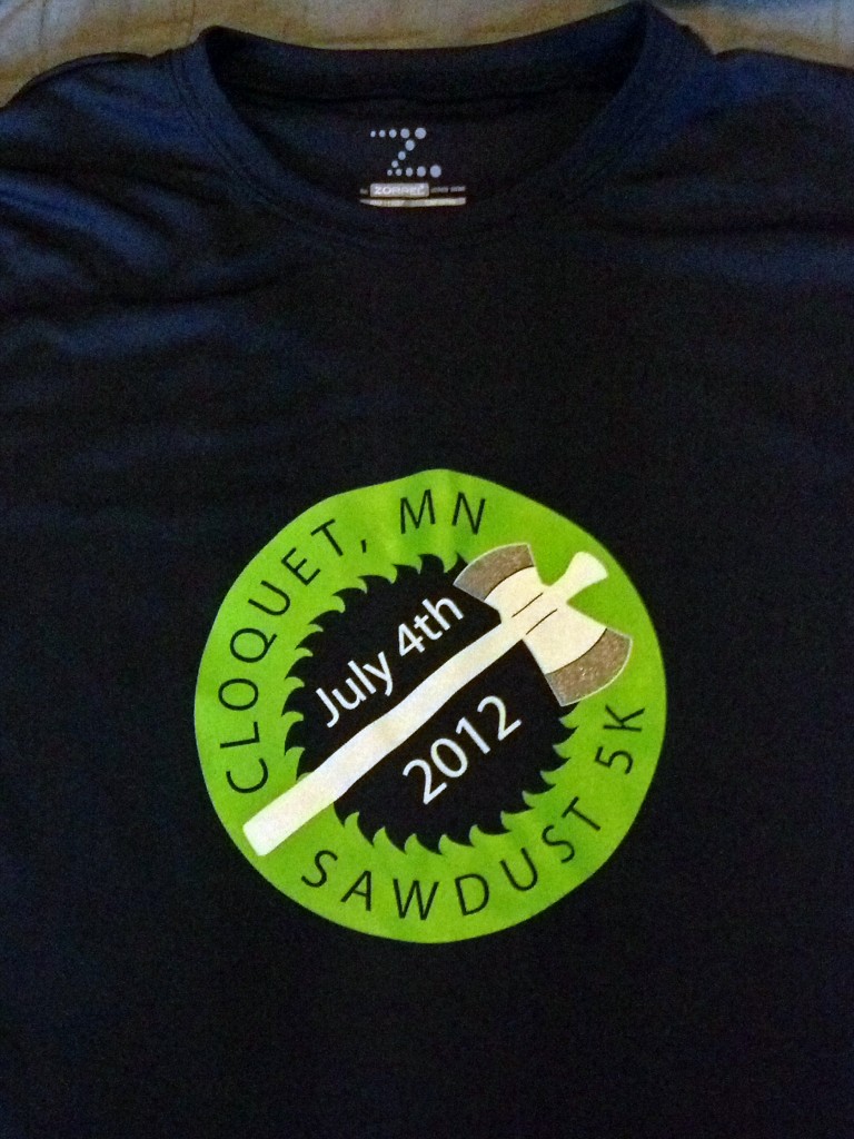 Sawdust 5K Shirt Front